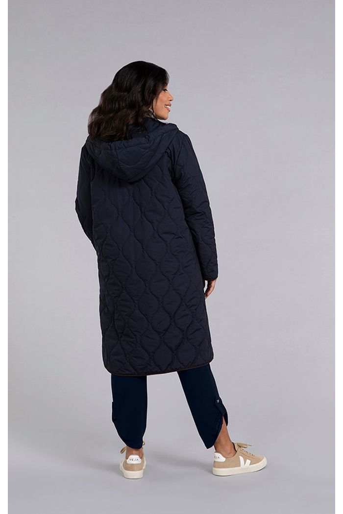 Sympli Quilted Snap-It Jacket - Style 5529QC, back, navy