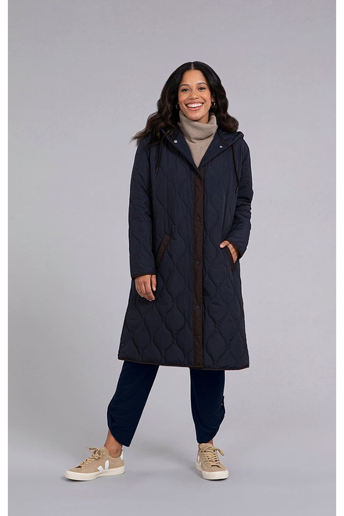 Sympli Quilted Snap-It Jacket - Style 5529QC, front, navy