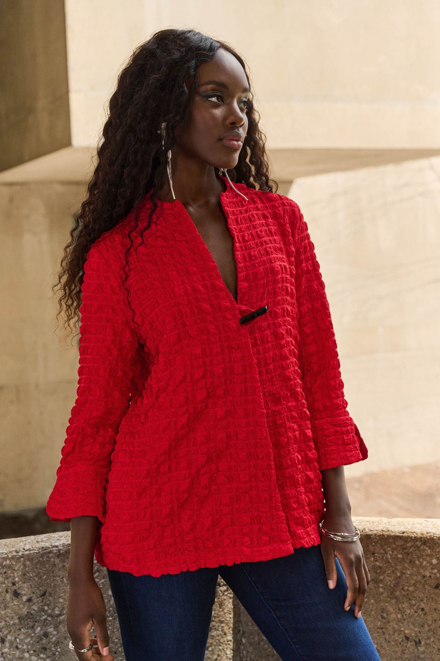 Joseph Ribkoff Bubble Jacquard Trapeze Jacket - Style 251034-RR