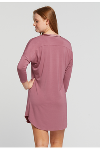 Fleur't Dolman 3/4 Sleeve Nightshirt - Style 6004, mesa rose, back