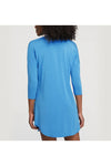 Fleur't Dolman 3/4 Sleeve Nightshirt - Style 6004, malibu blue, back