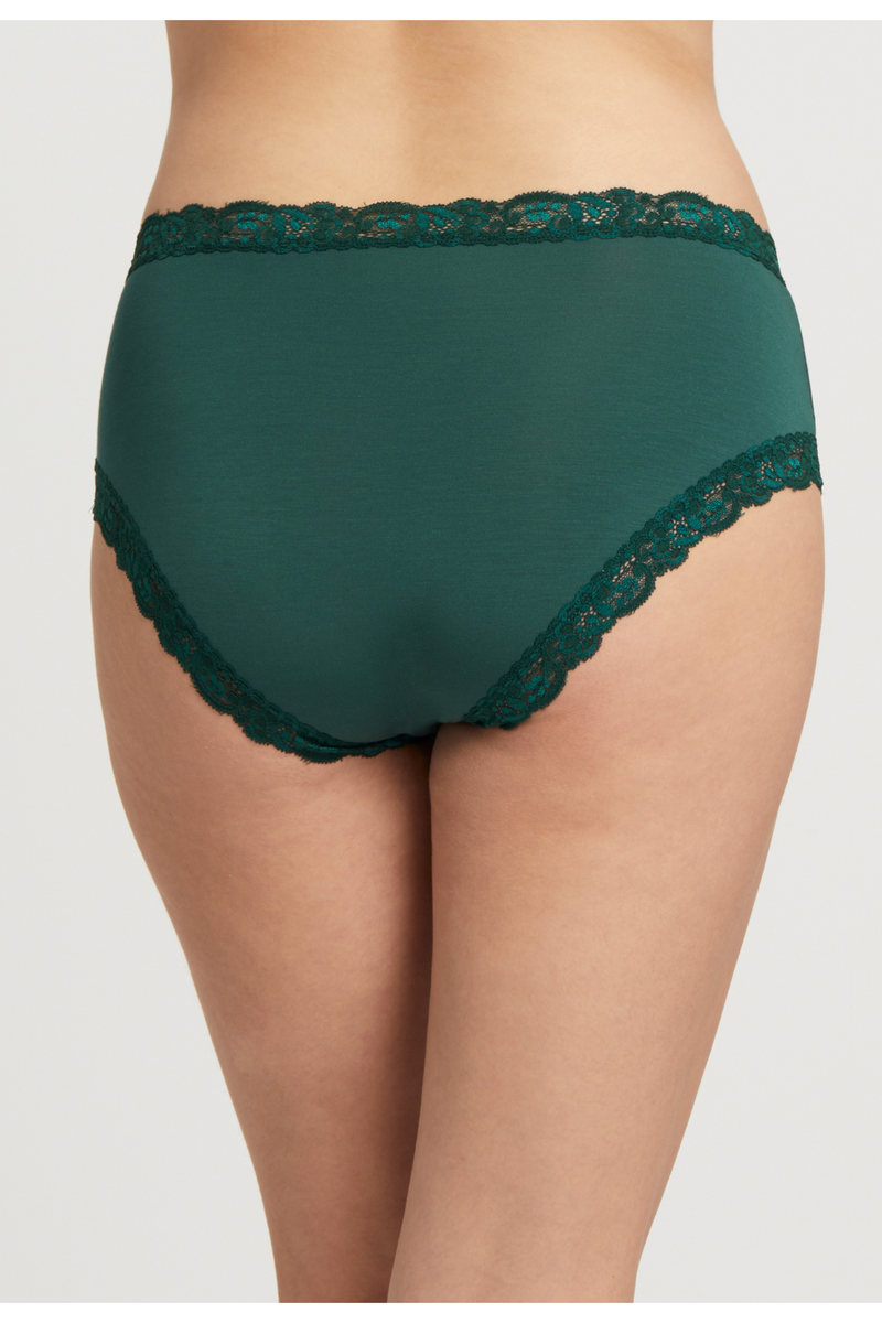 Fleur't Iconic MicroModal Boyshort Panty - Style 602, back, grove