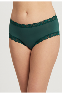 Fleur't Iconic MicroModal Boyshort Panty - Style 602, front, grove