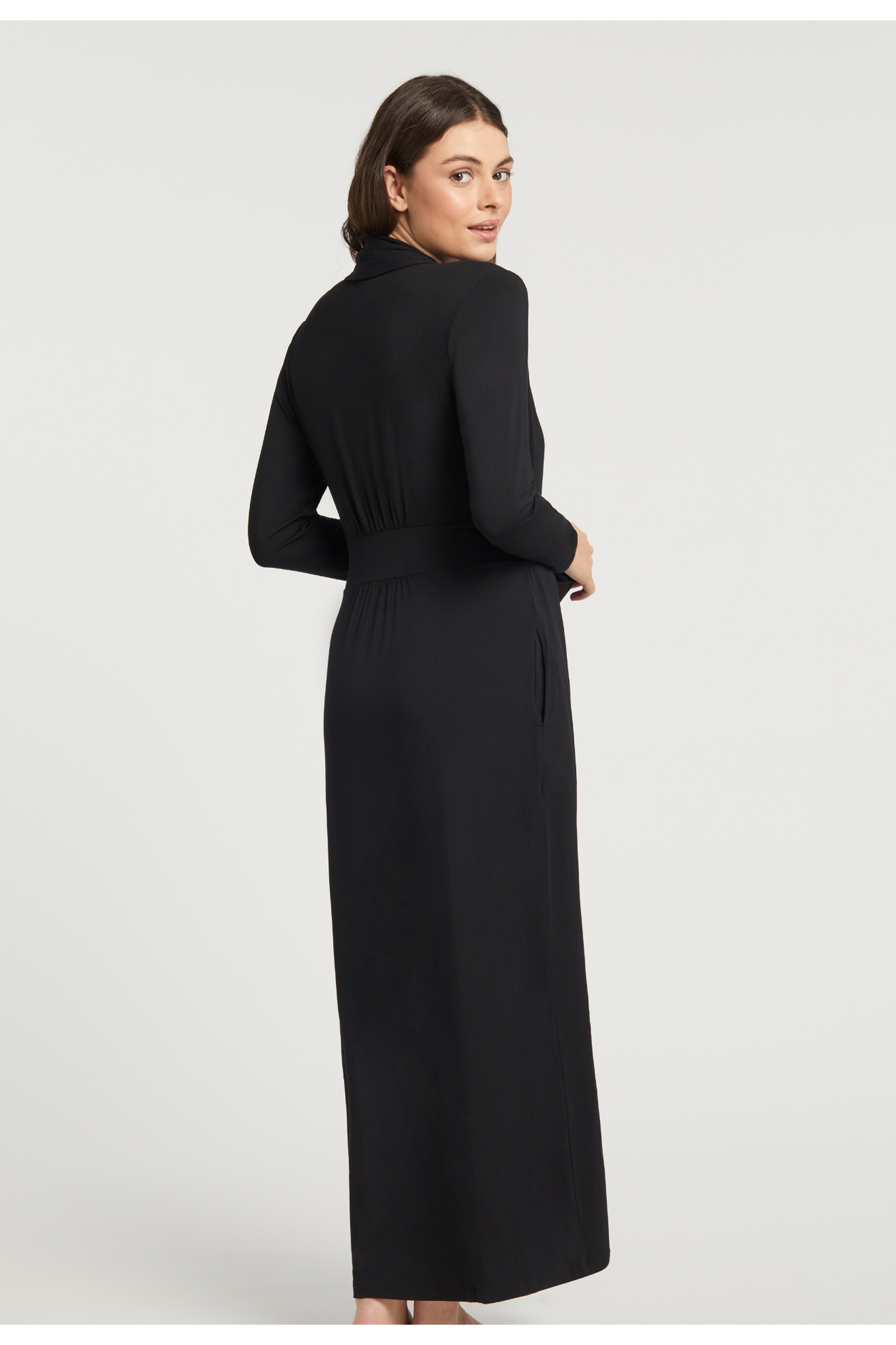 Fleur't Iconic Long Robe - Style 621, back, black