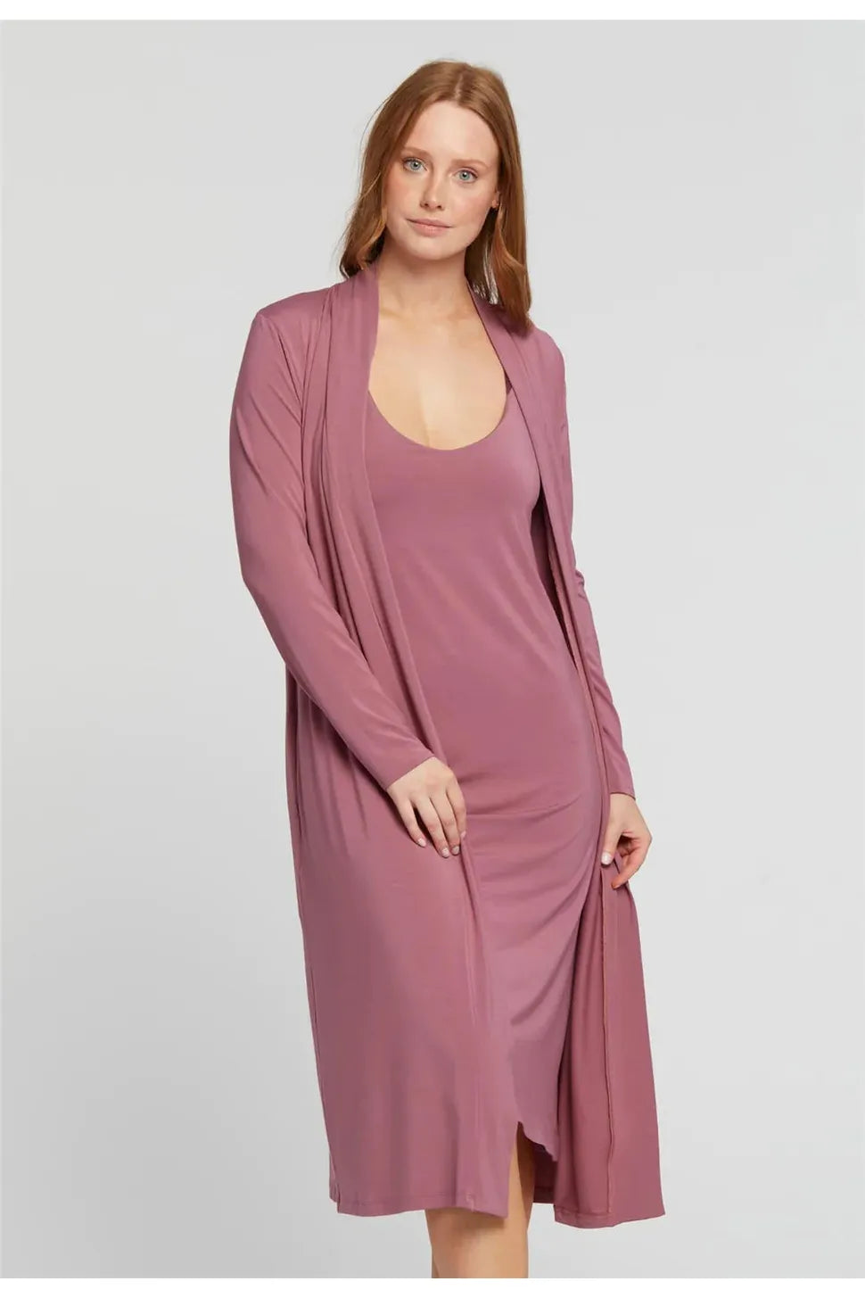 Fleur't Day or Night Robe - Style 6311, front, mesa rose