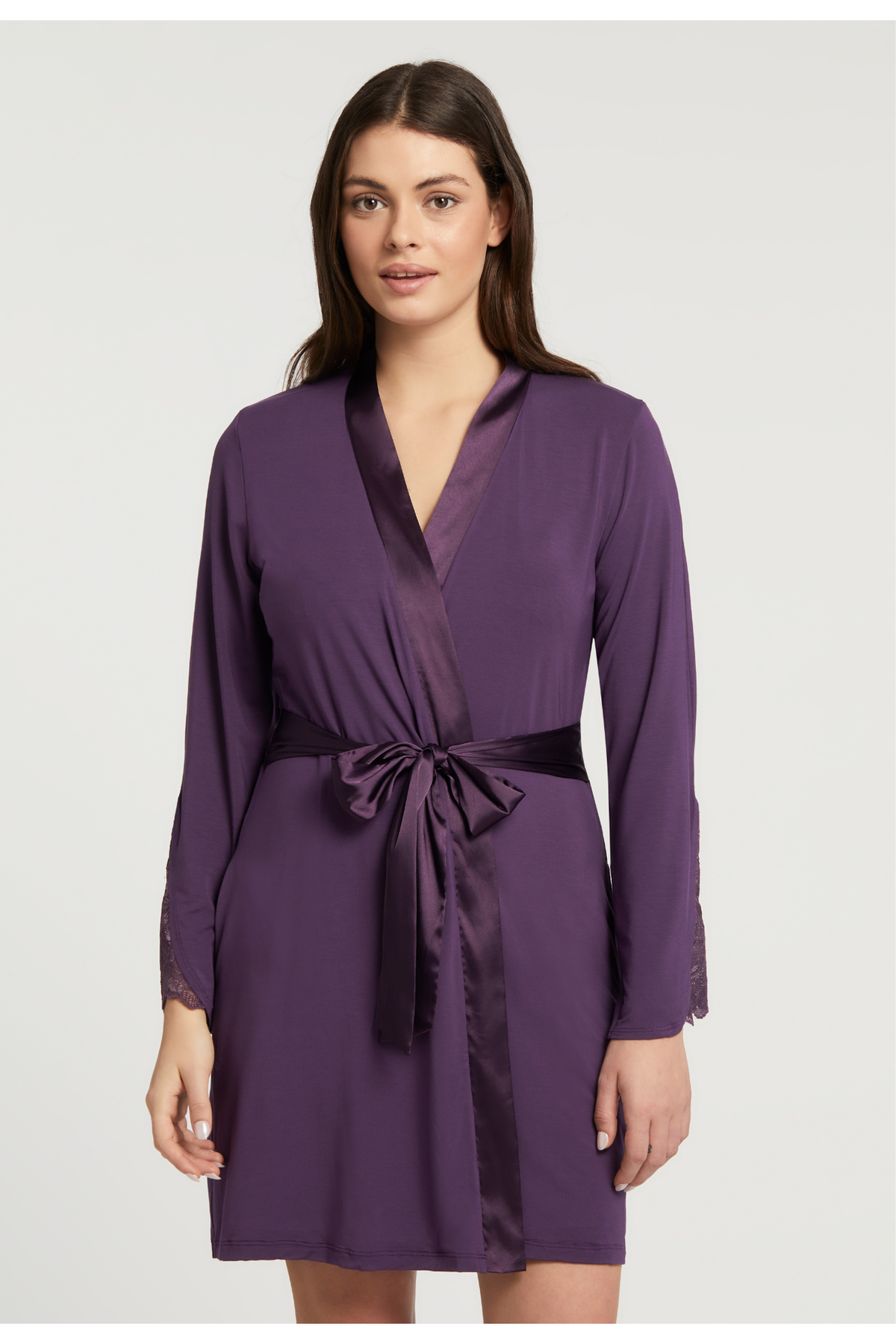 Fleur't Winter Bliss Robe - Style 6318, front, pinot