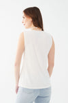 FDJ Sleeveless V-Neck Jersey Top - Style 3026476, back, white