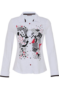 Dolcezza Print Blouse - Style 73605, front