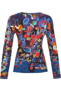 Dolcezza Psychedelic Print Top - Style 73641, back