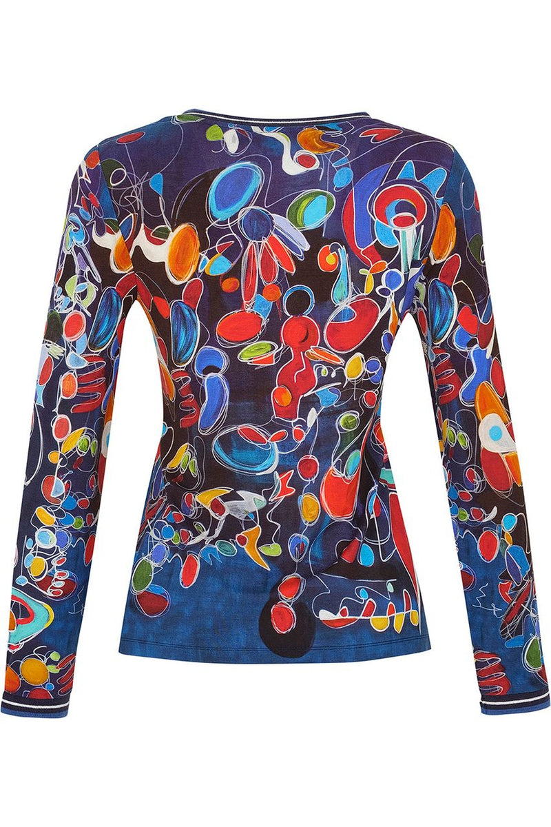 Dolcezza Psychedelic Print Top - Style 73641, back