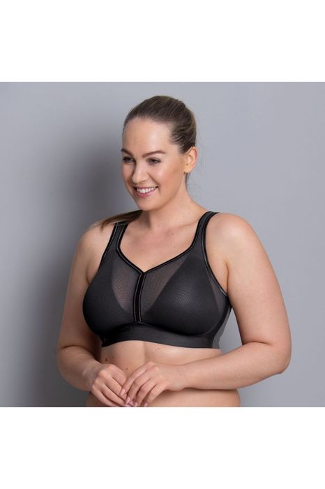 Anita Air Control Deltapad Padded Sports Bra - Style 5544, anthracite grey, front