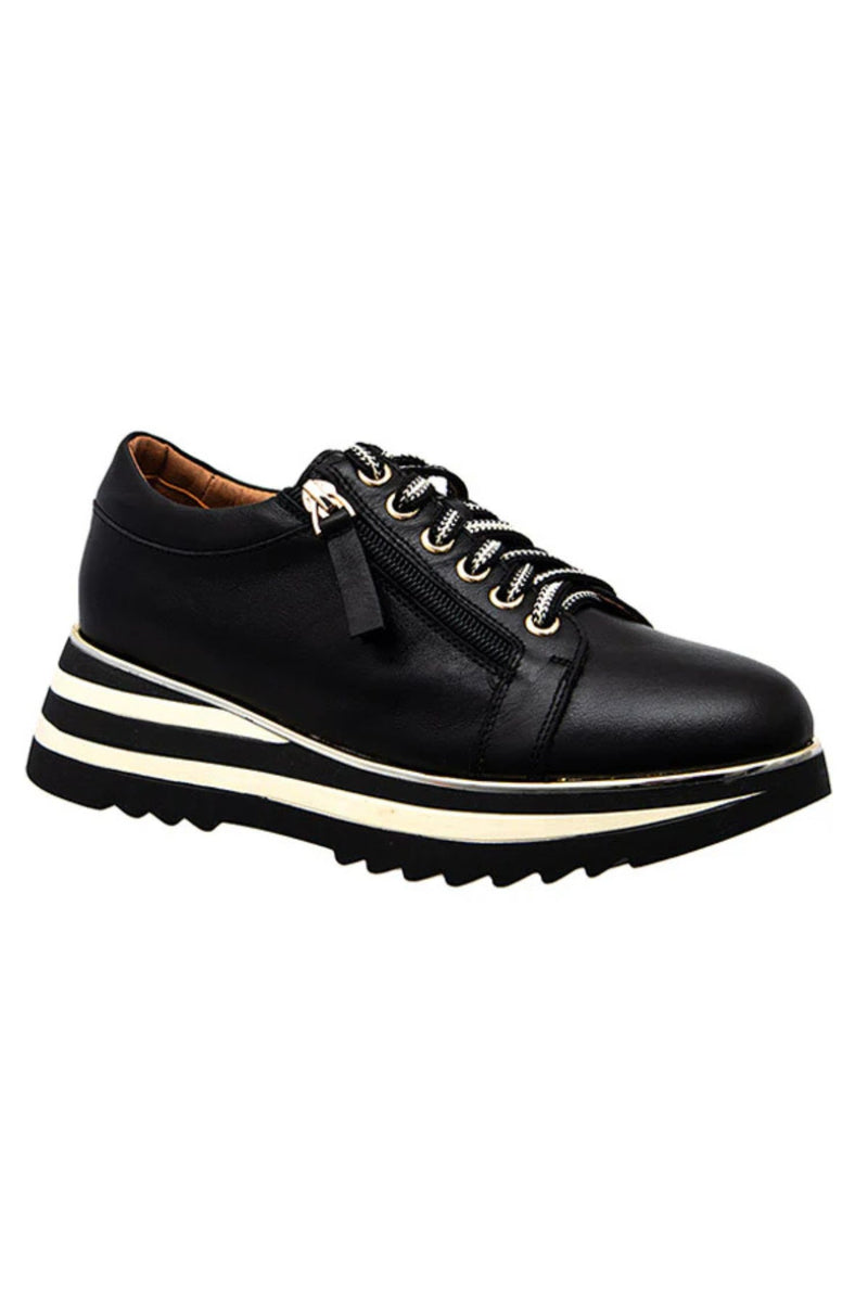Side angle view of Alfie & Evie Fashion Sneaker - Style Hosting in black