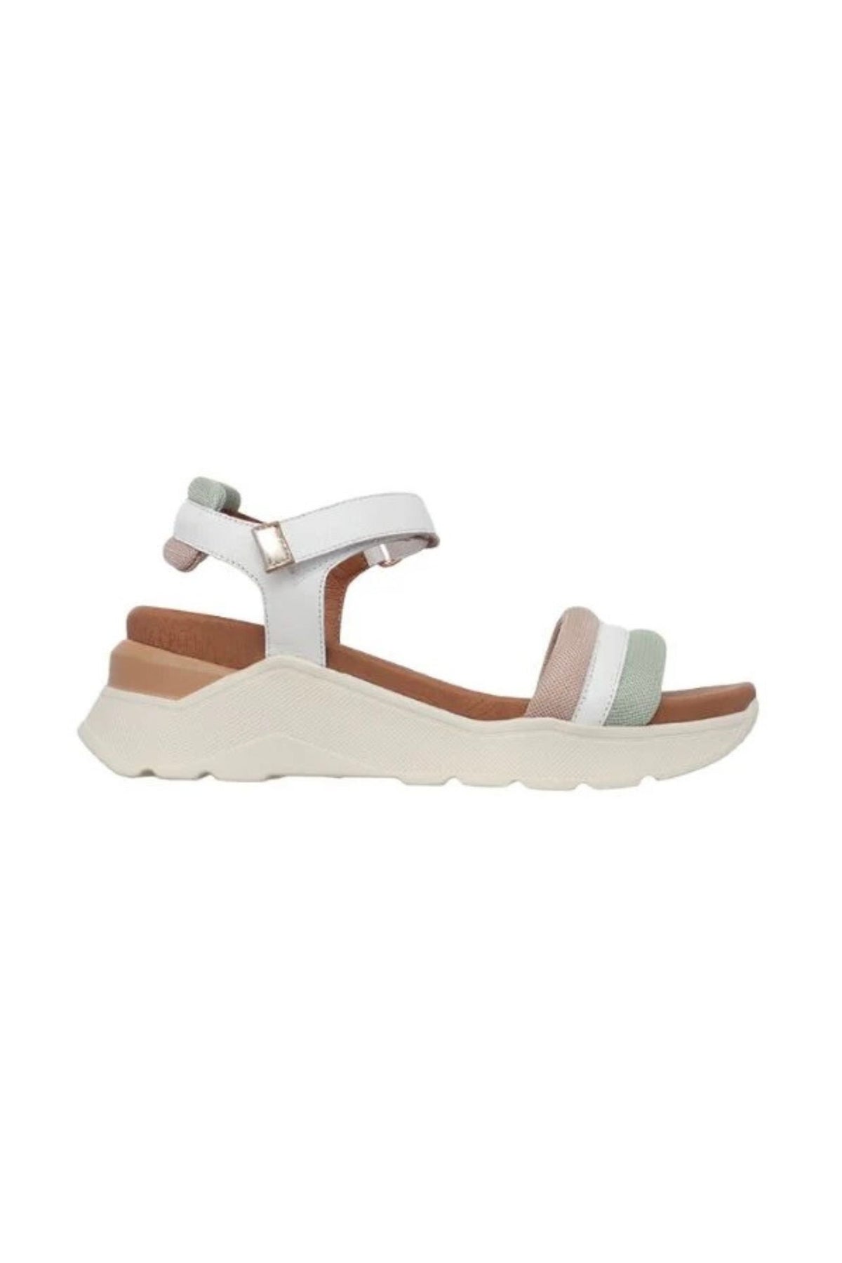Side view of Alfie_and_Evie_Wedge_Sandal_-_Style_Batman in white