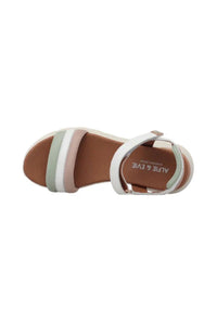 Top view of Alfie_and_Evie_Wedge_Sandal_-_Style_Batman in white