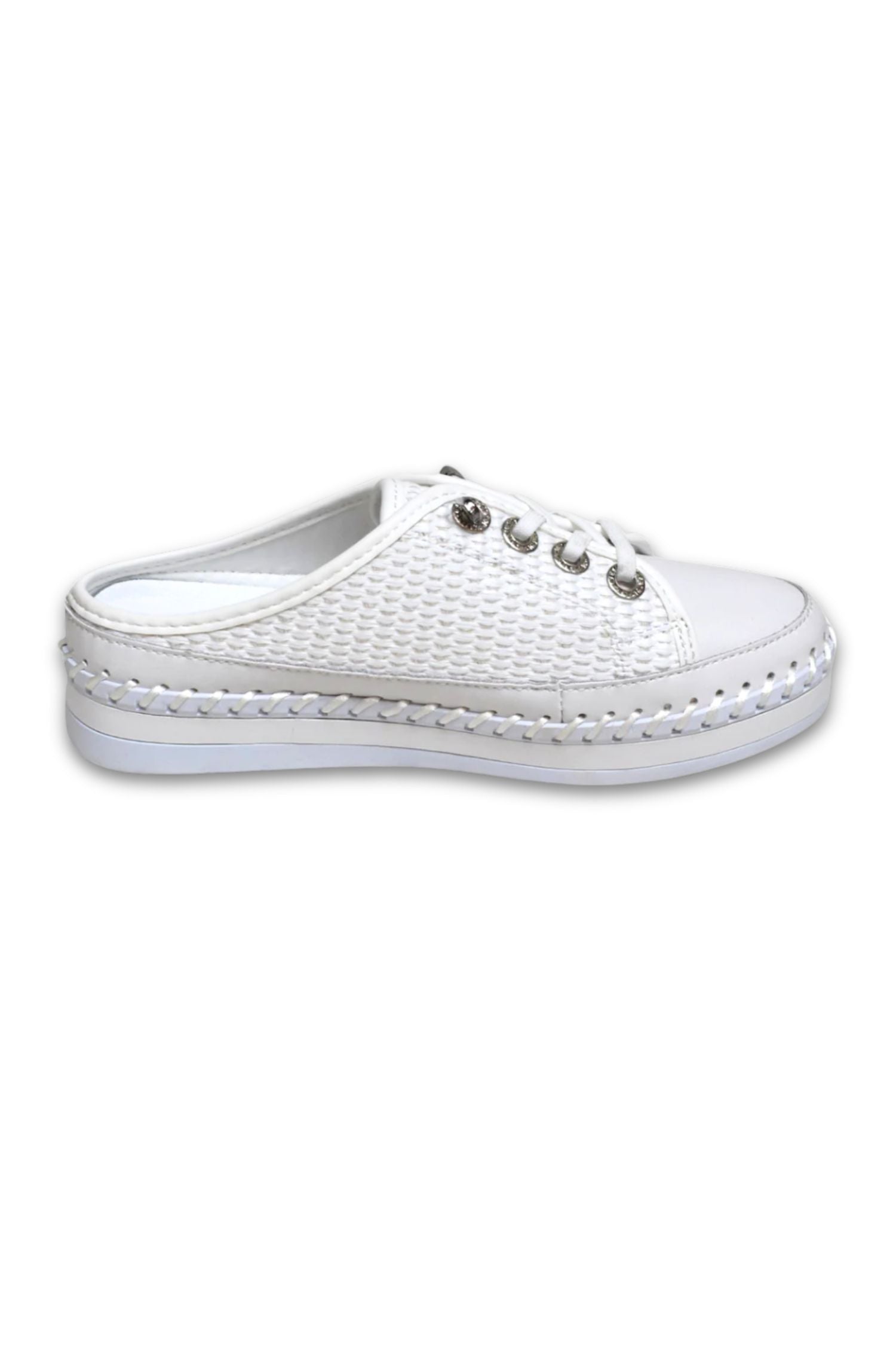 Inside view of Bernie Mev TW Jive Weave Slide in white