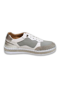 Inside view of Bernie Mev TW Billie Sneaker in silver white