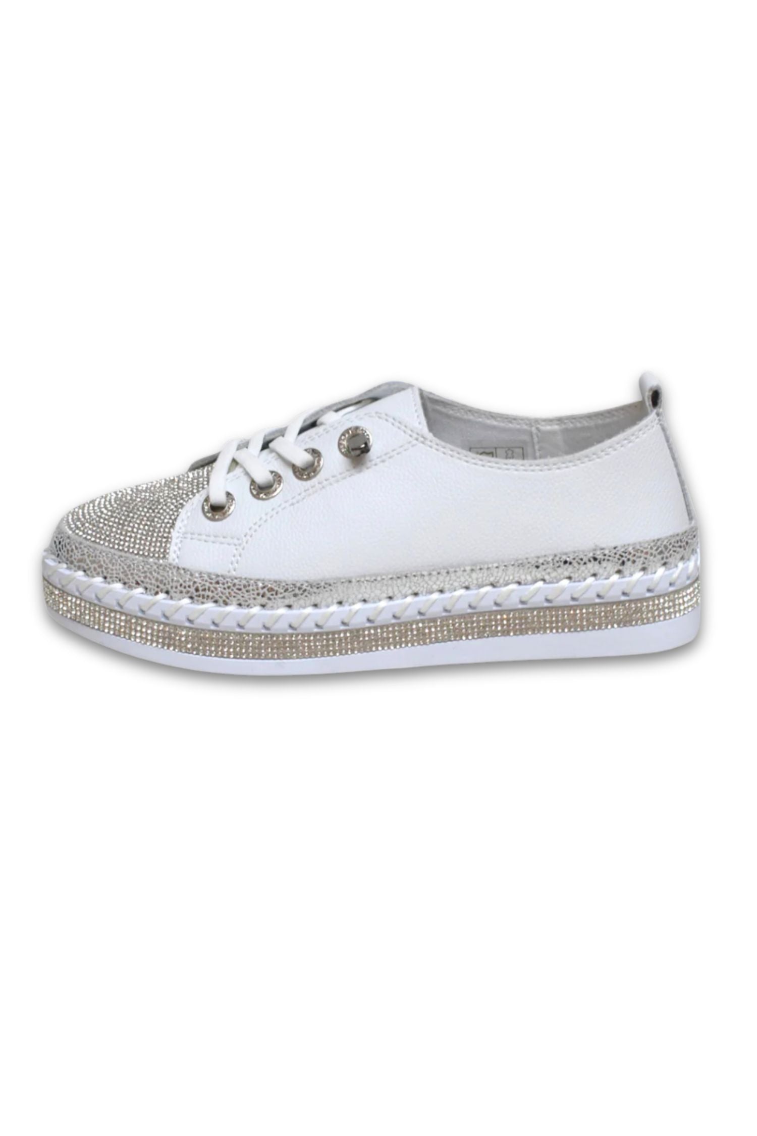 Outside view of Bernie Mev TW Jodie Sneaker in white