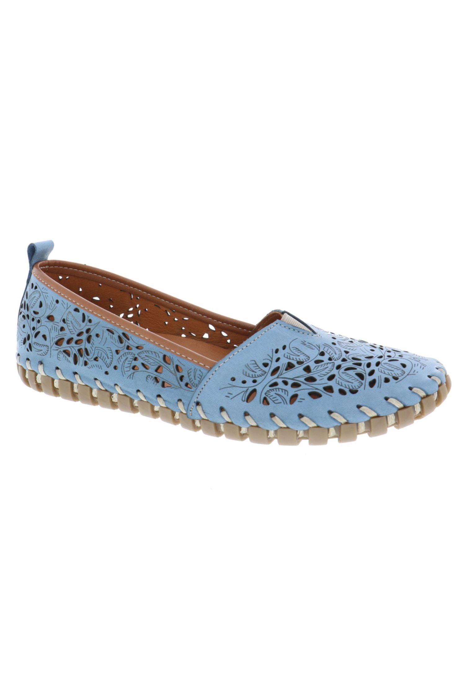 Side view of Biza Loafer - Style Sophie in denim