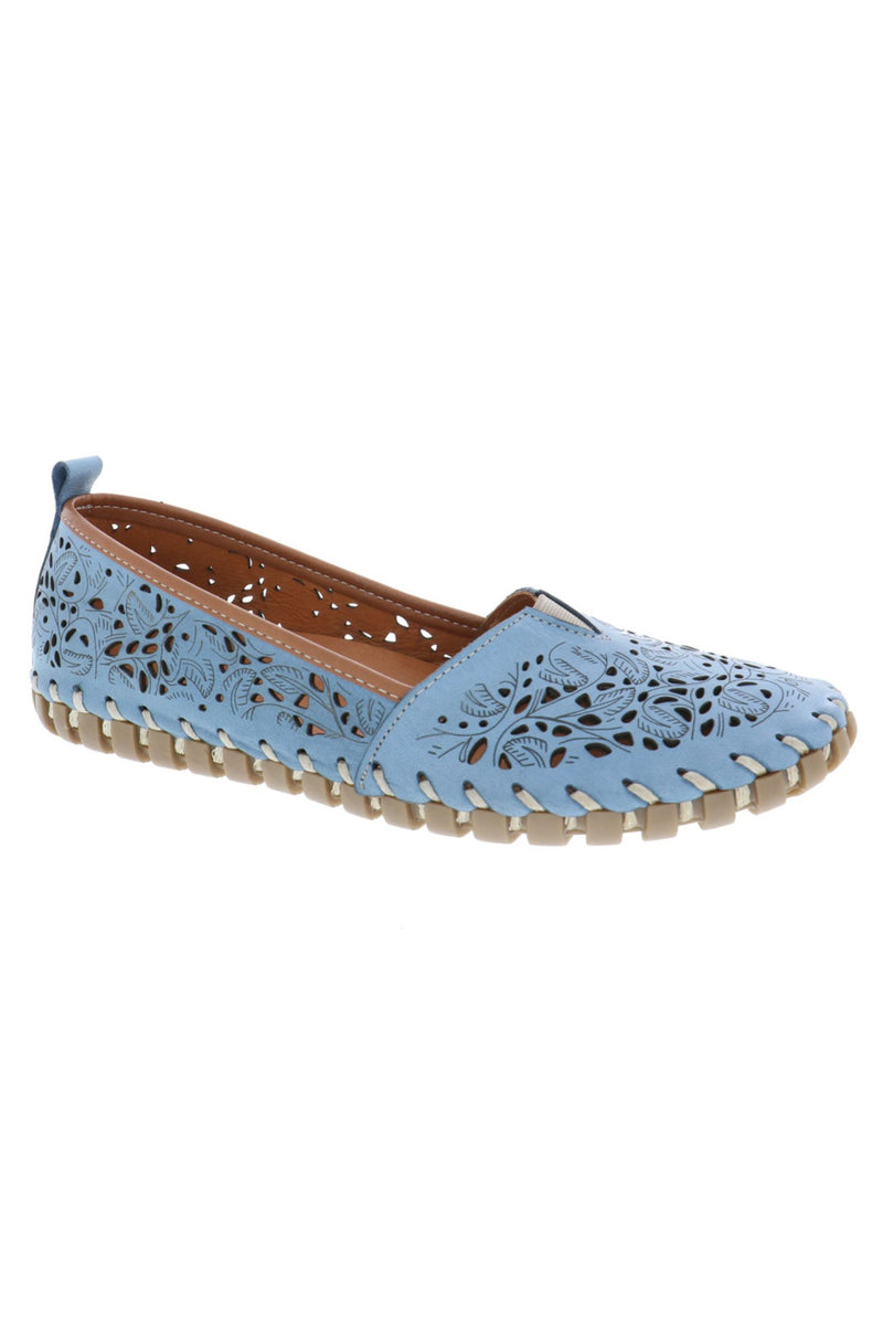 Side view of Biza Loafer - Style Sophie in denim