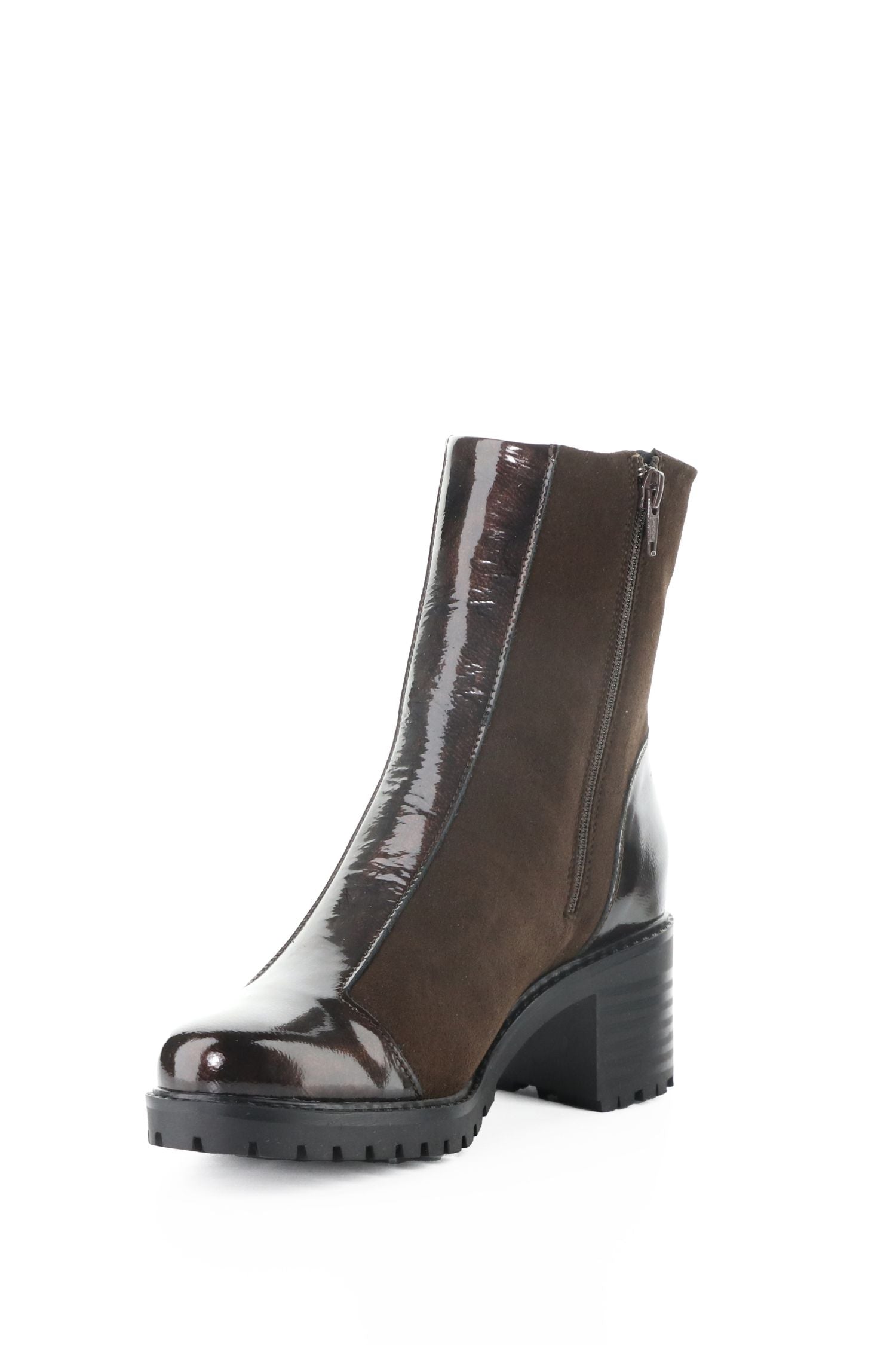 Front inside angle view of Bos & Co Waterproof Ankle Boot - Style Ingrid in brown