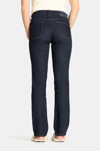 Back view of Cambio Piper Slim Fit Long Jeans - Style 0039A17J in modern rinsed