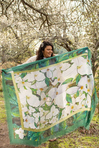 Love's Pure Light "The Ontario Trillium" Silk Shawl - Style D-446, fig1