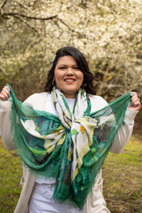 Love's Pure Light "The Ontario Trillium" Silk Shawl - Style D-446, fig4