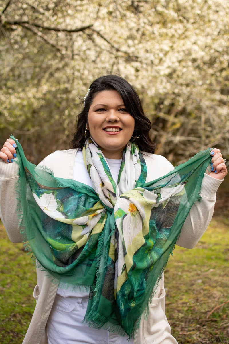 Love's Pure Light "The Ontario Trillium" Silk Shawl - Style D-446, fig4