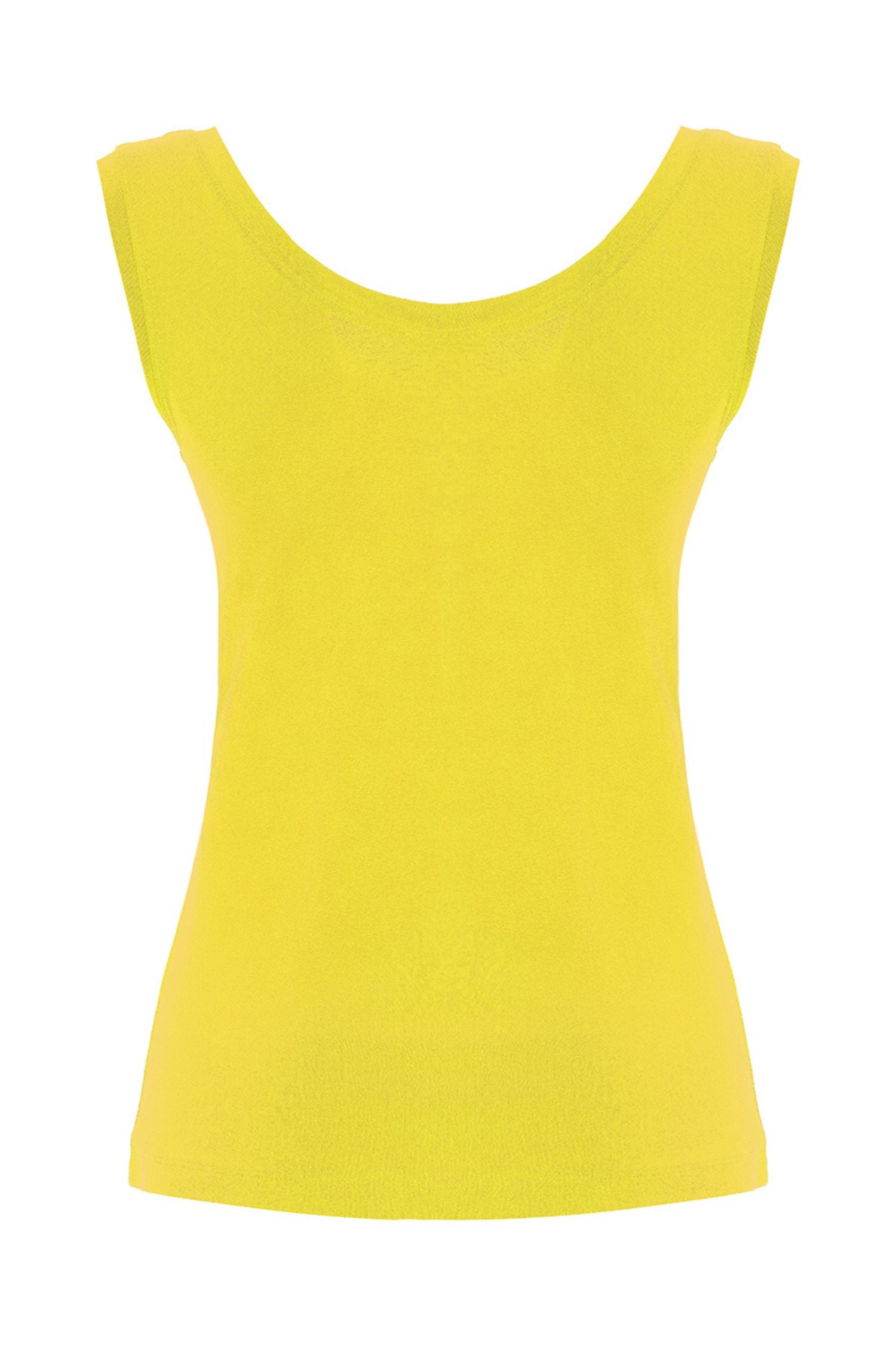Back view Dolcezza Basic Round Neck Tank Top - Style 26502 yellow