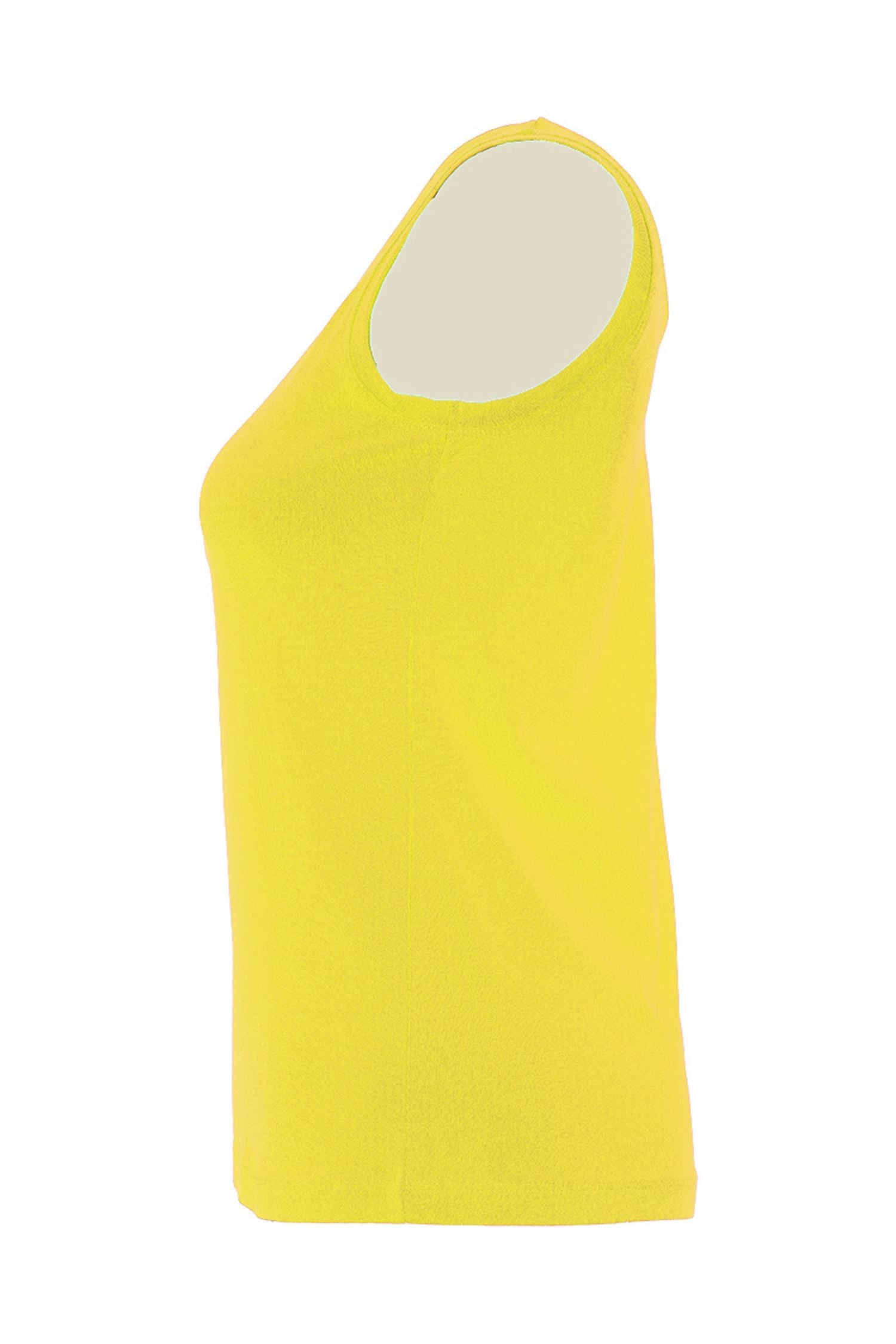 Side view of Dolcezza Basic Round Neck Tank Top - Style 26502 in yellow