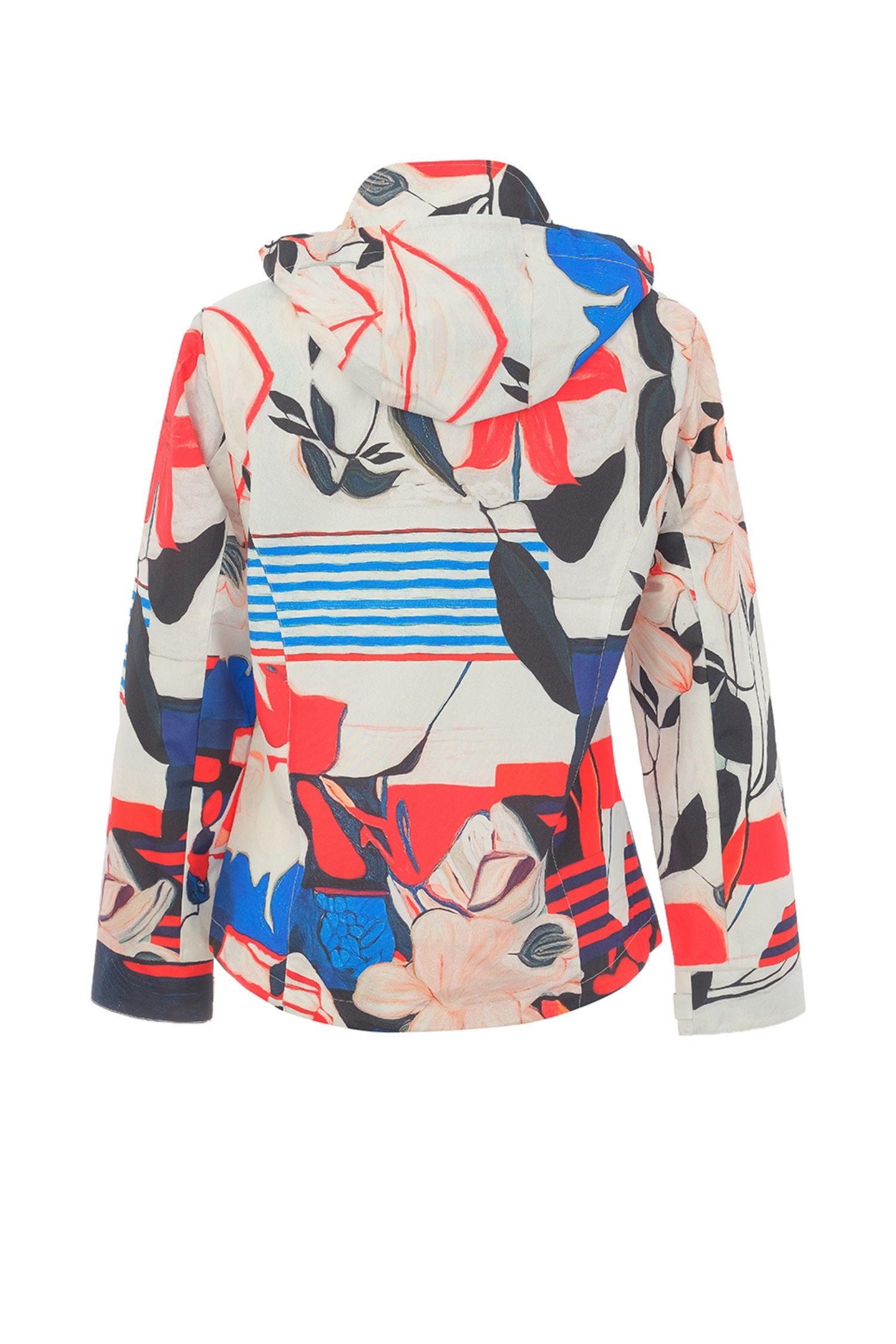 Back view of Dolcezza Bomber Hooded Rain Jacket - Style 26862