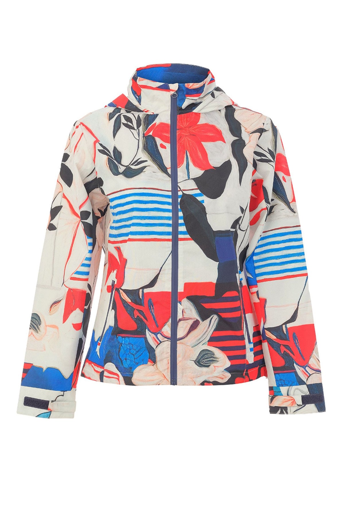 Front view of Dolcezza Bomber Hooded Rain Jacket - Style 26862