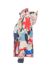 Side view of Dolcezza Bomber Hooded Rain Jacket - Style 26862