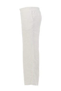Side view of Dolcezza Relaxed Linen Pant - Style 26225 in white