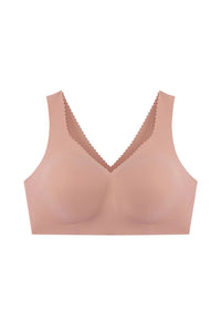 Flat view of Evelyn & Bobbie Evelyn Wire-Free Bra in Himalayan salt