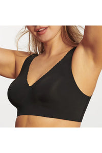 Side view of Evelyn &amp; Bobbie Evelyn Wire-Free Bra in black