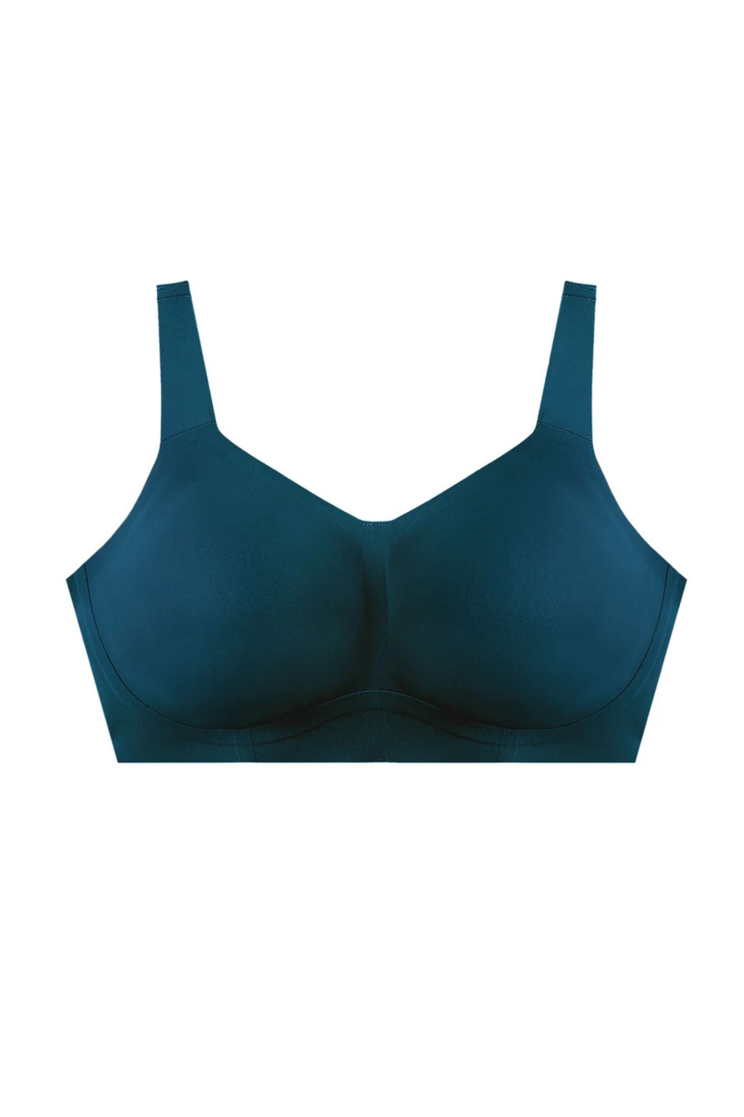 Flat view of Evelyn and Bobbie Beyond Wirefree Bra in deep tide