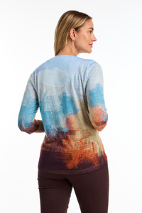 FDJ 3/4 Sleeve V-Neck Top - Style 3175451, back