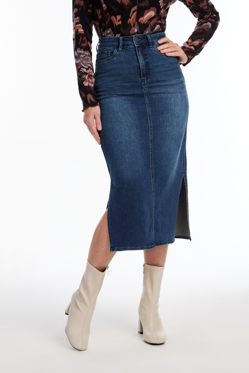 FDJ Denim Midi Skirt - Style 6981843, front