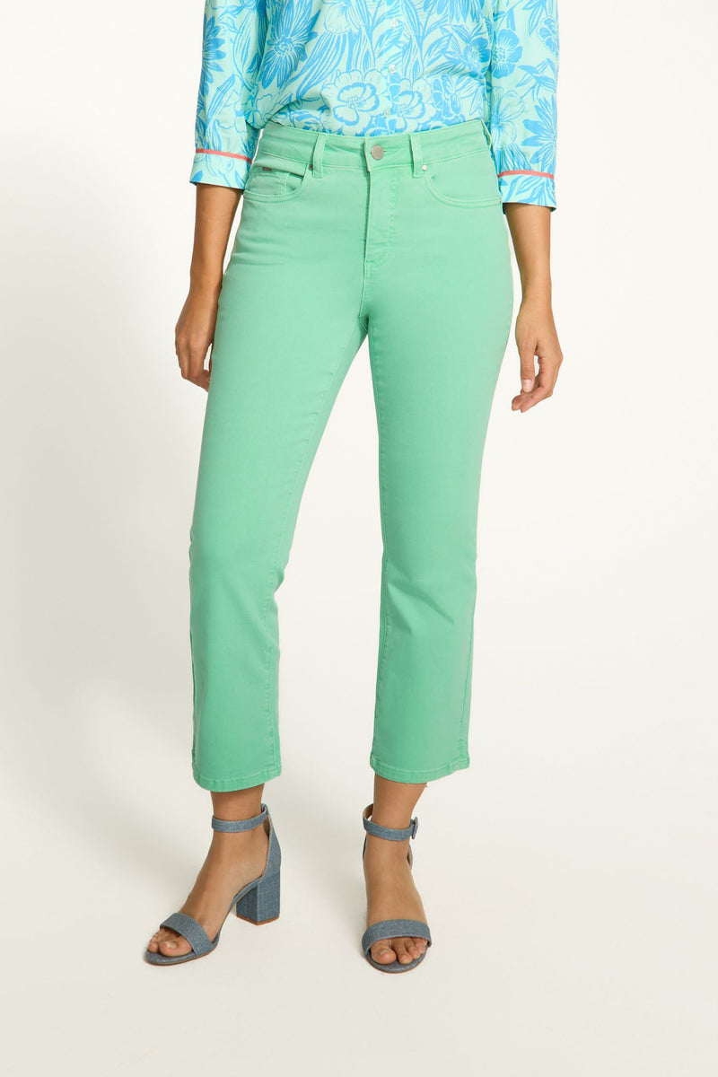 Front view of FDJ Euro Twill Olivia Boot Cut Crop - Style 2441511 in patina