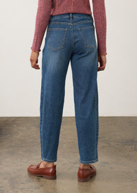 Back view of FDJ Girlfriend Barrel Ankle Jeans - Style 2795370 in med wash