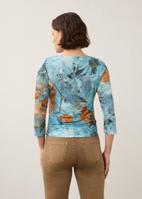Back view of FDJ Miranda 3/4 Sleeve Boatneck Top - Style 3808756