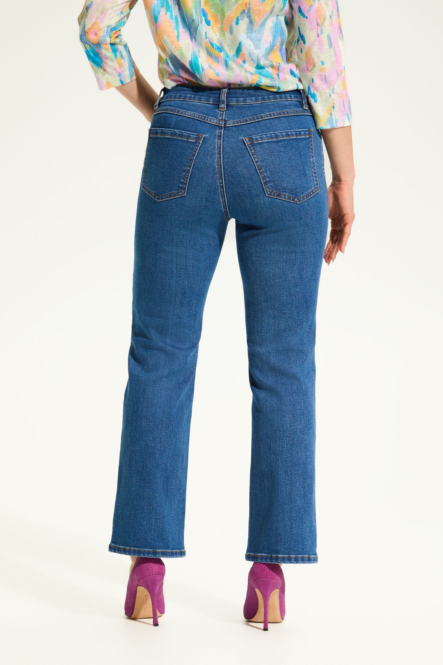 Back view of FDJ Olivia Boot Cut Ankle Jeans - Style 2325115