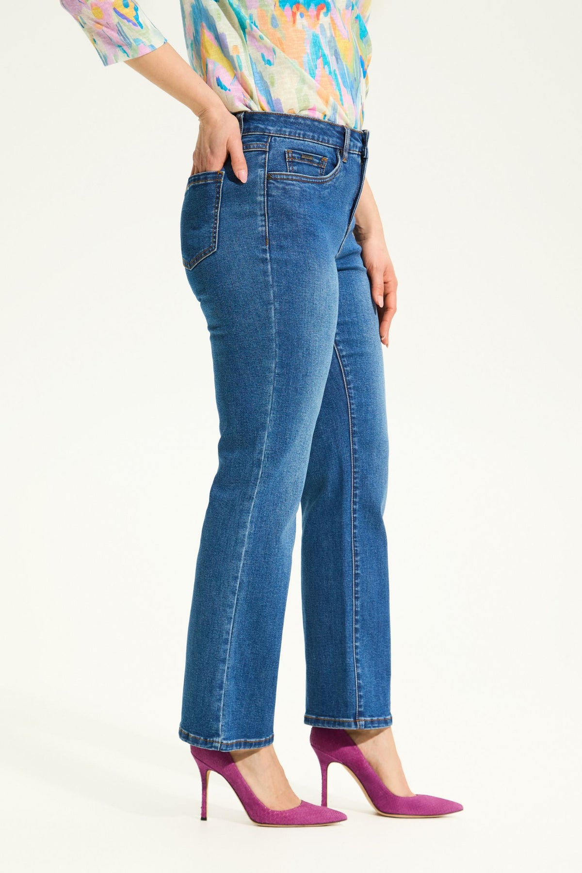 Side view of FDJ Olivia Boot Cut Ankle Jeans - Style 2325115