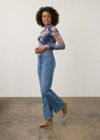 Outfit view of FDJ Olivia Bootleg Jeans - Style 2266843 in med wash