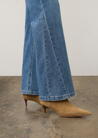 Side view of FDJ Olivia Bootleg Jeans - Style 2266843 in med wash