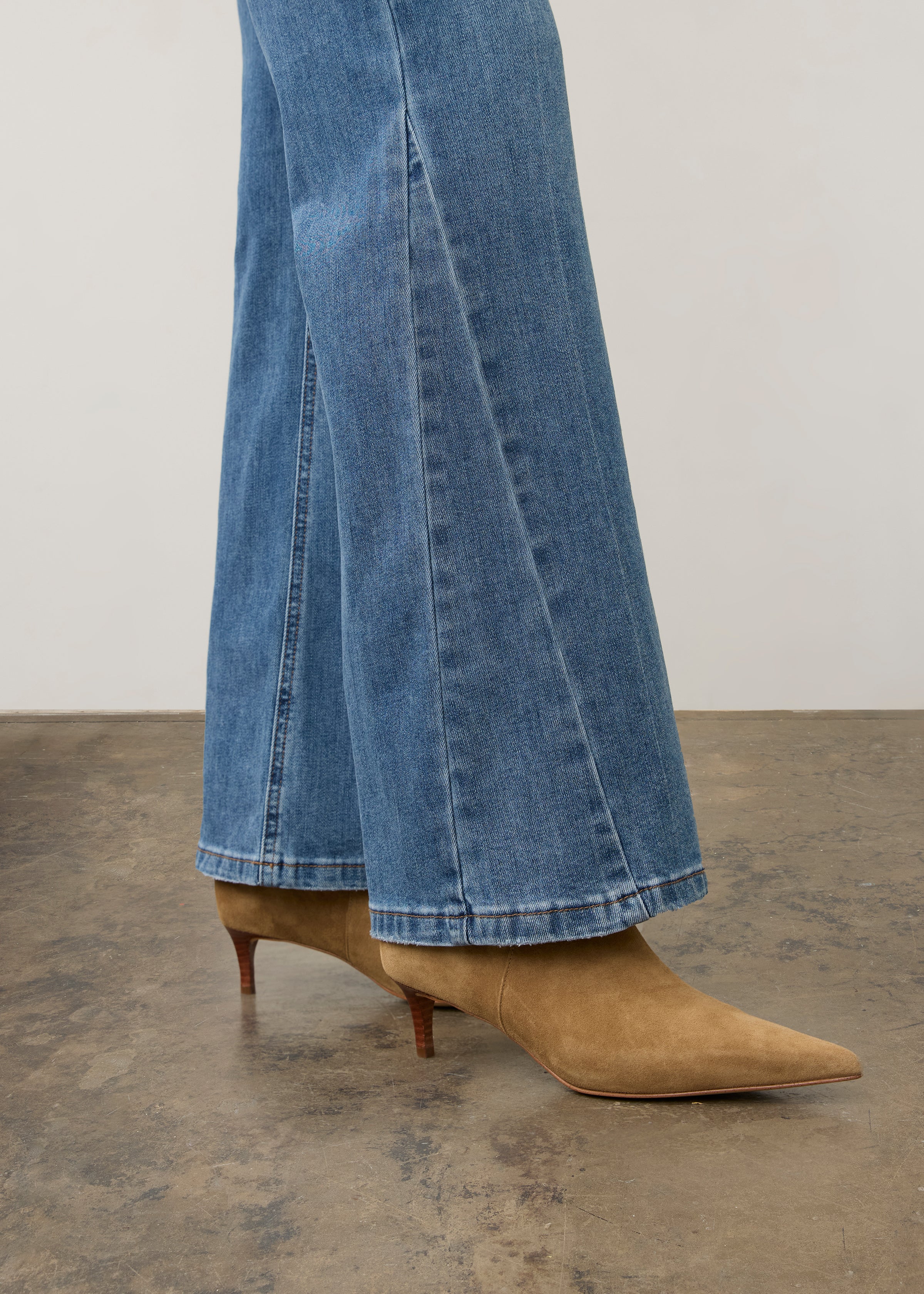 Side view of FDJ Olivia Bootleg Jeans - Style 2266843 in med wash