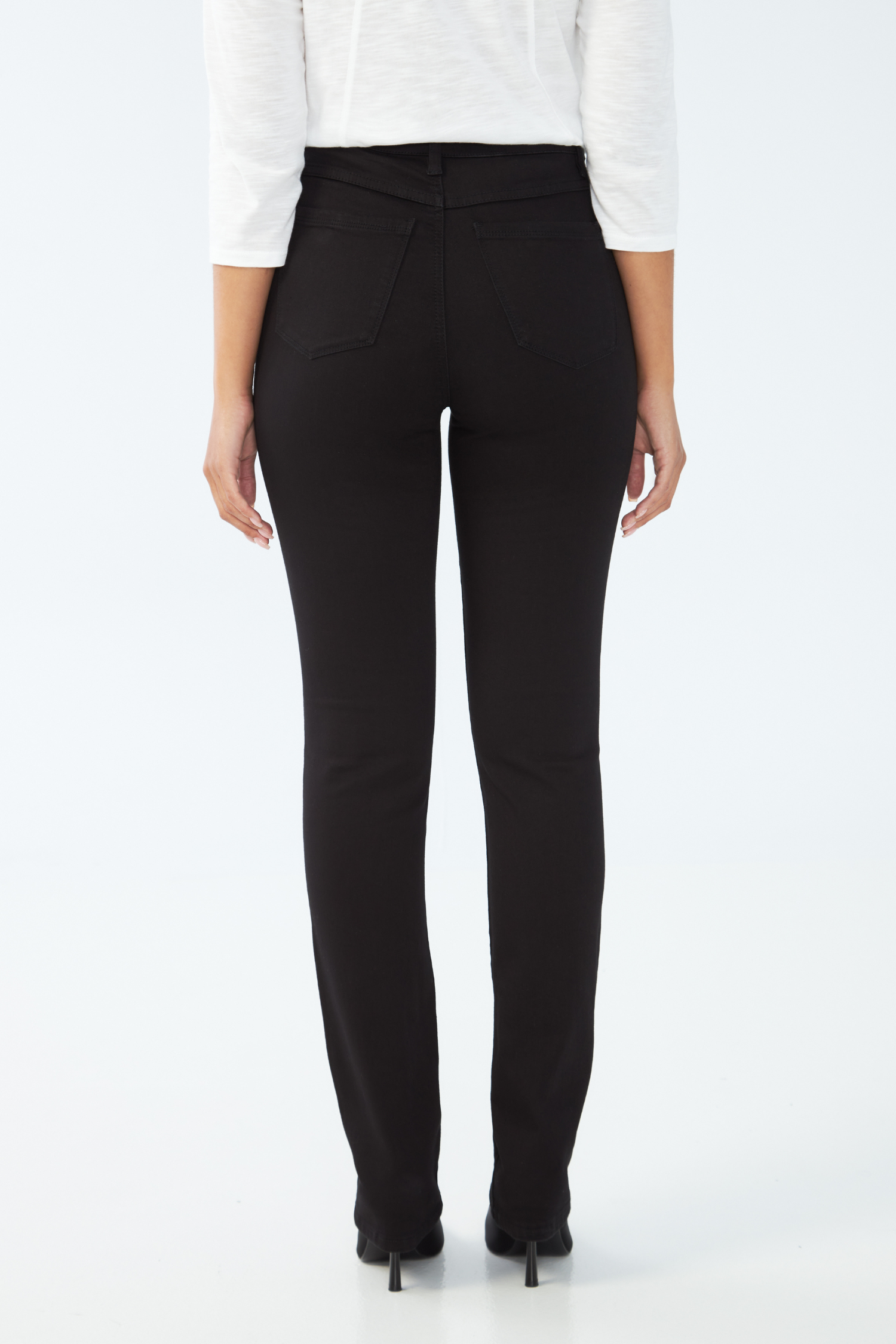 FDJ Petite Suzanne Straight Leg Onyx Jean - Style 8719660, back