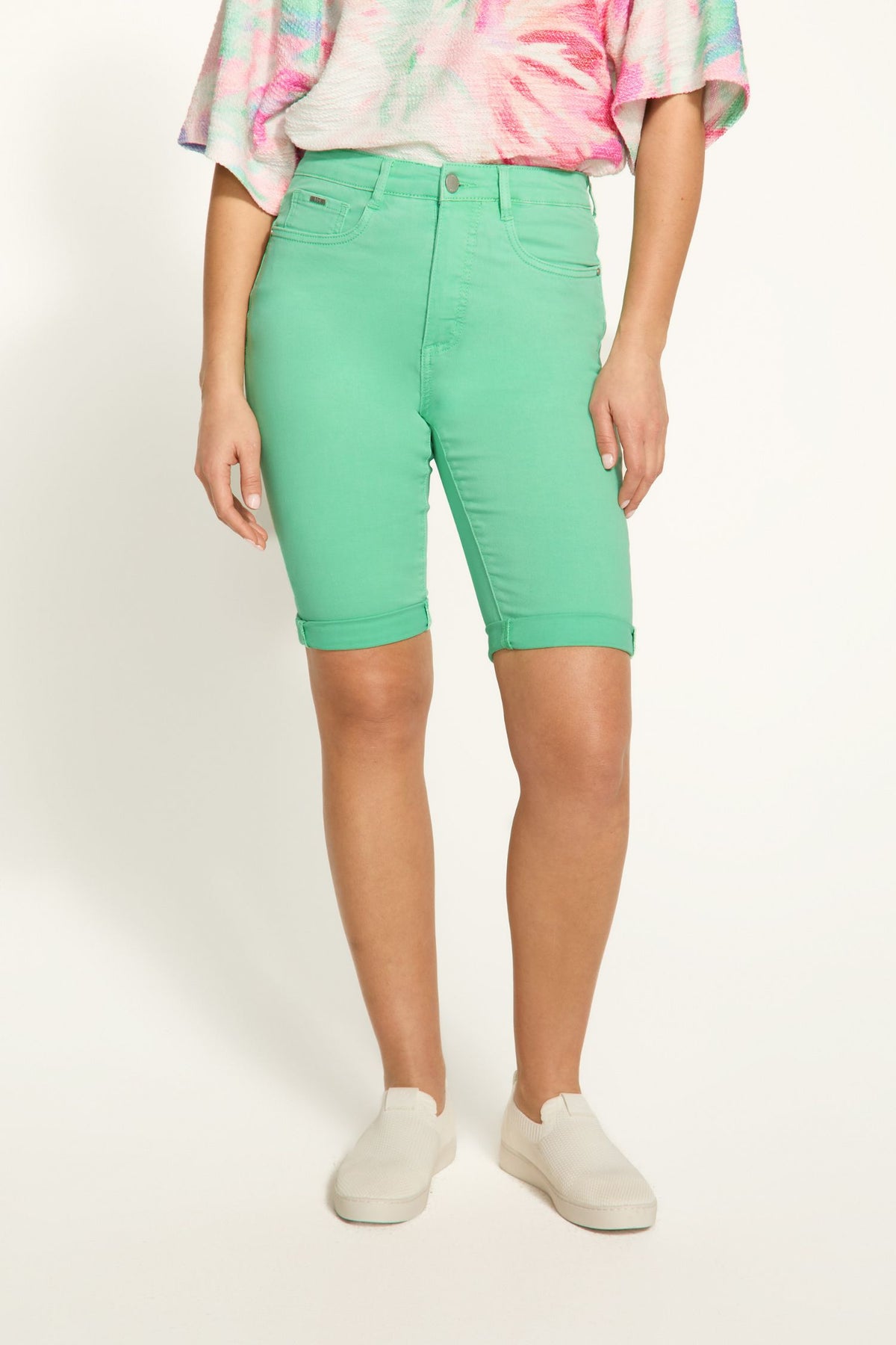 Front view of FDJ Suzanne Bermuda Short - Style 6929511 in patina