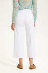 Back view of FDJ Suzanne Denim Wide Leg Crop in white